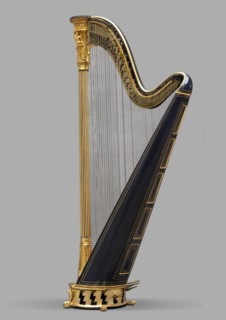 Two-stage pedal harp, Erard London ; musical instrument manufacturer ; 1792-, co-creator Erard