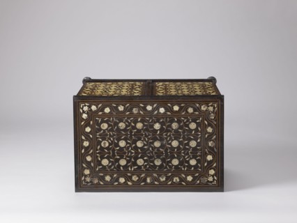 Cabinet, plant decoration, columns, rosettes, early 20th century, India, Europe, piece of