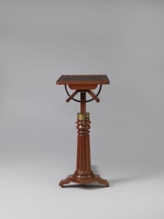 Bedside table, Biedermeier style, mahogany. Composed of an elongated platform outline similar to a
