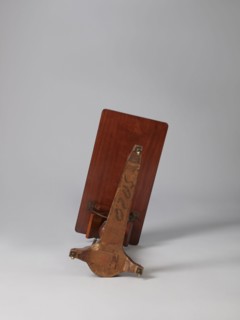 Bedside table, Biedermeier style, mahogany. Composed of an elongated platform outline similar to a