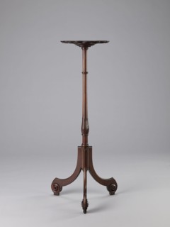 Side table, TABLE with a top in the form of a round saucer mounted on a turned stem forked into a