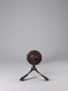 Side table, TABLE with a top in the form of a round saucer mounted on a turned stem forked into a