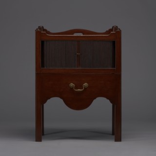 Bedside table with toilet, 4th quarter of the 18th century, England. Bedstand with toilet: tambour
