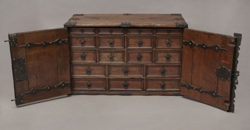 Cabinet, Baroque, 2nd quarter of the 17th century, Gdansk. A cuboid cabinet with a boarded body