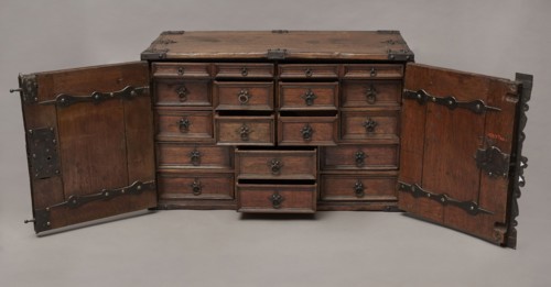 Cabinet, Baroque, 2nd quarter of the 17th century, Gdansk. A cuboid cabinet with a boarded body,