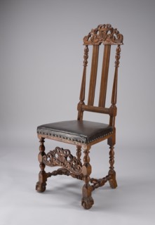 Chair, shells ornament, plant decoration, Camaldolese order, crown motif, Camaldolese monastery