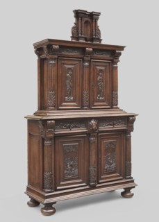Cabinet by Jean Goujon ca. 1510–ca. 1565, co-creator, Renaissance style, ca. 1550, France. Two-part