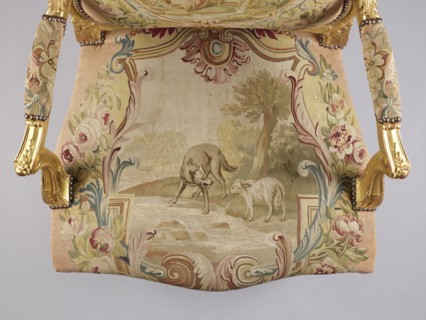 Armchair, attributed to Jean-Baptiste Oudry 1686–1755 and an unknown co-creator; carved, gilded,
