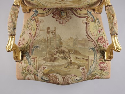 Armchair, maker, upholstery attributed to/to designs by Jean-Baptiste Oudry 1686–1755 and/or after