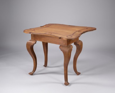 Game table, baroque style; ribbon ornament; games; purchase provenance noted; GAME TABLE with a