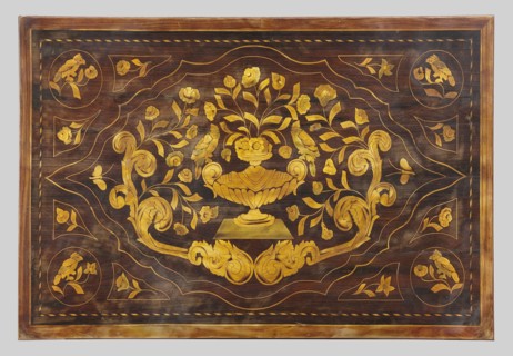 Table, birds, plant ornament, vases with flowers, classicism, late 18th century, Netherlands,