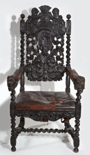 Armchair, origin unknown, neo-Baroque, early 20th century, Central Europe. Carved armchair with a