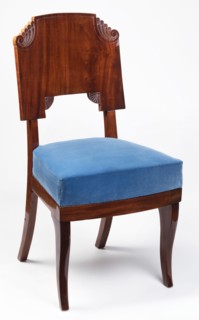 Chair, Biedermeier style, plant decoration, 1825–1840, possibly Warsaw or Vilnius, seating