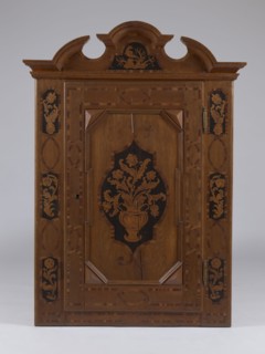 Built-in wardrobe front, baroque, rococo, ribbon-pincer ornament, flowers, vases with flowers, ca.