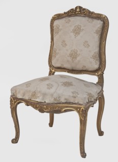 Chair, origin: Central Europe, ca. 1880. Neo-Rococo style with plant decoration and shell ornament.