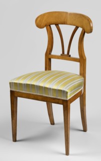 Chair, Biedermeier style, ca. 1825, Warsaw. Chair with an openwork backrest and upholstered seat on