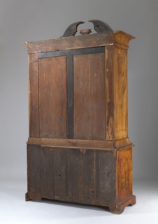 Sideboard, gift, architectural elements, plant decoration, two-part sideboard with chamfered and