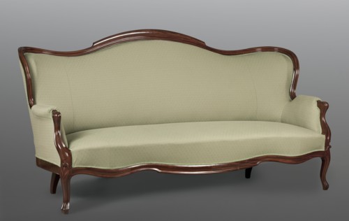 Sofa, Office of the Council of Ministers provenance, Ludwik Filip style, mahogany. SOFA, carved,