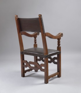 Armchair, ARMCHAIR with a frame composed of simple, angular elements, with a seat and backrest
