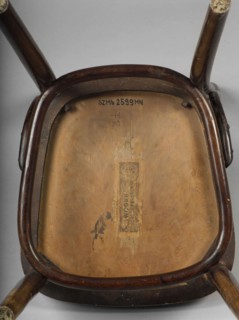 Chair, Johann Kohn & Cie Radom; bentwood furniture factory; late 19th century?-1939. Bentwood chair