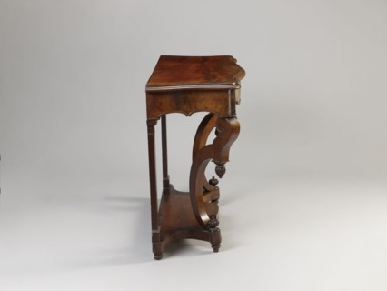 Console, Biedermeier and Louis Philippe styles, mahogany-veneered console on four angular legs
