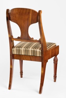 Chair, acanthus ornament, Biedermeier style, palmettes ornament. Front legs straight, turned in the