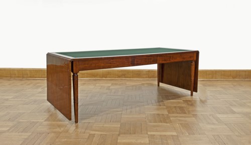 Table, Biedermeier style, associated with Józef Pilsudski 1867–1935. Rectangular table with