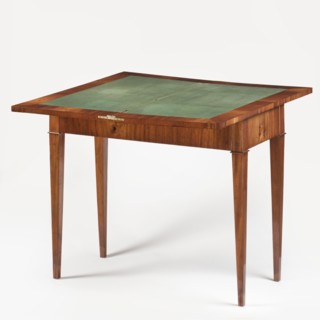 Game table, games, Biedermeier style, rectangular game table with a folding top, supported by four