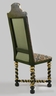 Chair, rosette ornament, coats of arms, crowns, Baroque style, Prus III coat of arms, CHAIR with