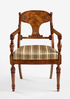 Armchair, Biedermeier style, acanthus ornament, message Office of the Council of Ministers,