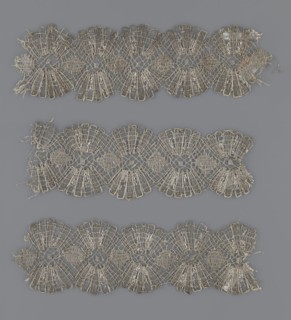 Lace fragment, lace, provenance unknown, metal threads, 18th century, Europe, lace, fabric, width 8