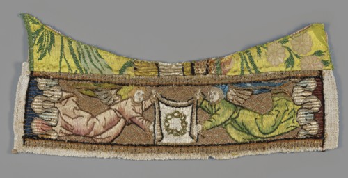 Embroidery, Goluchów Greater Poland Voivodeship, embroidery depicting angels and Instruments of the