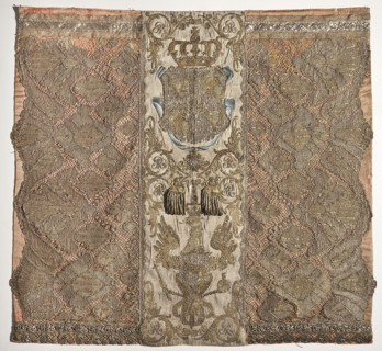 Silk tapestry, 2nd half of the 18th century, Poland. Composition of three vertical stripes: central