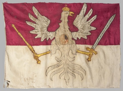 Infantry regiment pennant, pennants, Double-sided banner. Blue fabric made of two silk grosgrain
