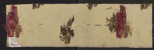 Fragment of fabric, patterned silk fabric with preserved selvedge, floral patterns, 18th-century
