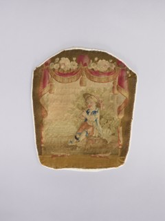Three tapestry armchair covers, varietals, provenance, flowers, floral ornaments, genre scenes,