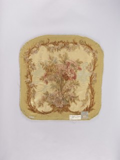 Two tapestry armchair backrest upholsteries and one sofa upholstery, varietal, flowers, floral