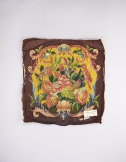 Tapestry upholstery for the seat and backrest of an armchair, and provenance; design with flowers,