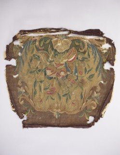 Tapestry upholstery for the seat and backrest of an armchair, and provenance; floral ornaments,