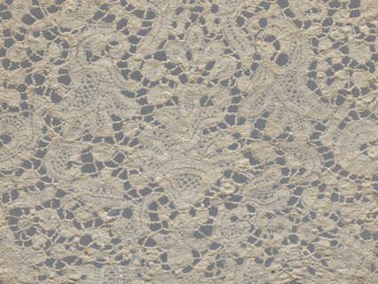 Lace fragment., With floral vase motifs with flower branches in a candelabra arrangement. Joints