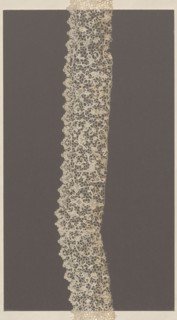 Lace fragment, needle-stitched lace, Krzeszowice Lesser Poland Voivodeship. Sewn in two parts. With