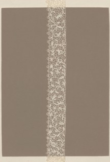 Lace fragment, lace, Pattern composed of branched floral stem motifs. Joining de brides with picots