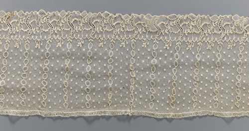 Lace fragment, Alençon lace, lace, At the bottom, an edging ornament running in a clearly separated