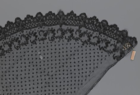 Veil, veils, lace, clothing accessories, fashion. Lace with a floral-geometric pattern running in a