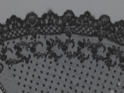 Veil, veils, lace, clothing accessories, fashion. Lace with a floral-geometric pattern running in a