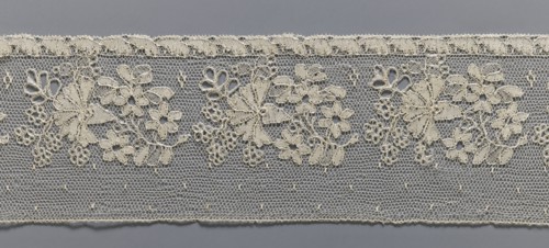Lace fragment, As a background for the floral point clair ornament, the preserved fragment is a