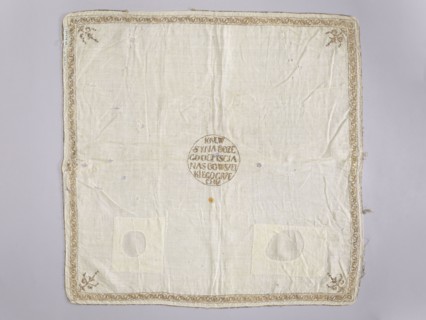Church napkin made of white batiste density: 34 weft threads and 28 warp threads per 1 cm,