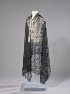 Shawl, shawl, floral ornaments, clothing accessory for women, fashion. Pattern on a mesh background