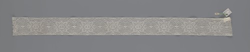 Fragment of lace, bobbin lace, 18th century, Flanders, lace, width 9 cm, length 51 cm, A long