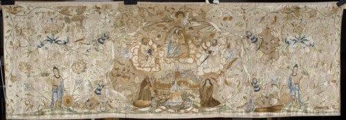 Antependium by Anna Barbara Orliec embroiderer, 1693. Antependium embroidered with colorful silks
